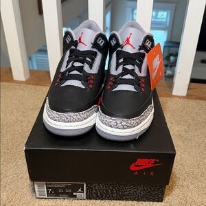 Nike Kids Air Jordan 3 Black and Red Sneakers